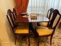Mesa jantar para 6 pessoas e cadeiras