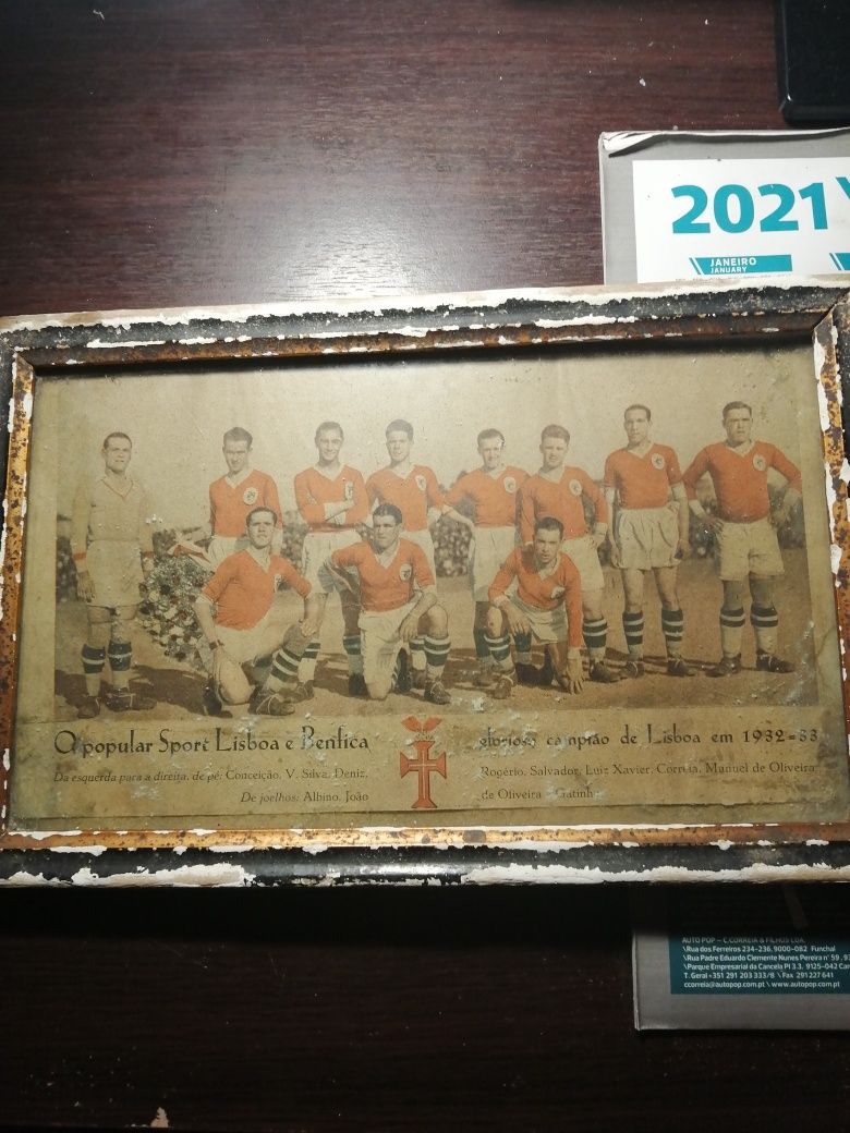 Quadro com a equipa do Benfica 1932