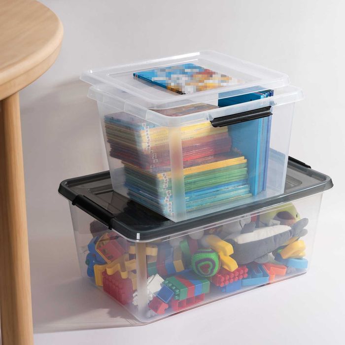 Pojemnik plastikowy 32 L organizer z pokrywką do przechowywania