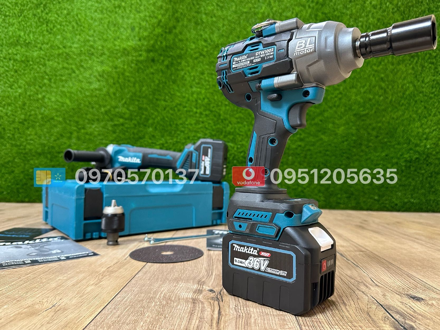 Набір 2 В 1 Makita Гайковерт DTW1002Bl + Болгарка DGA504 36V 9Ah флекс