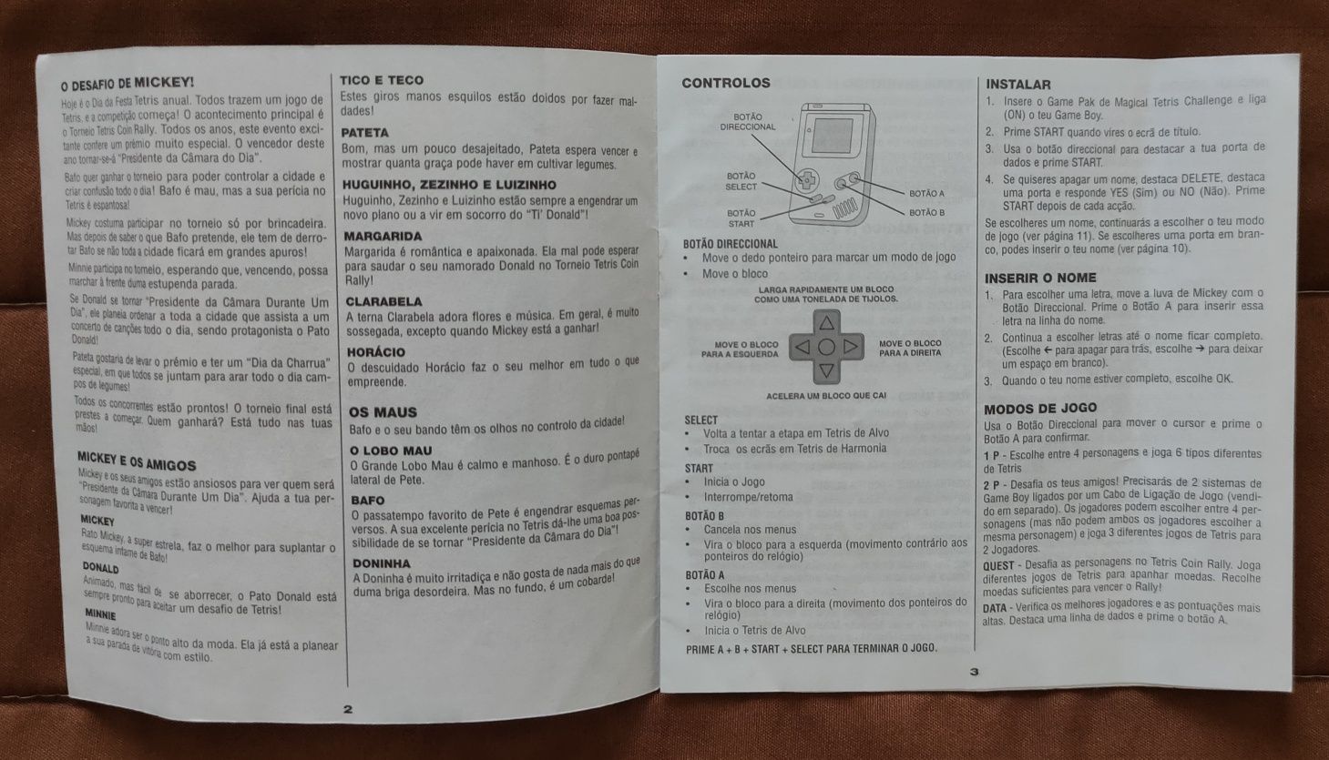 Manual Instruções Português "Magical Tetris Challenge" Semi NOVO