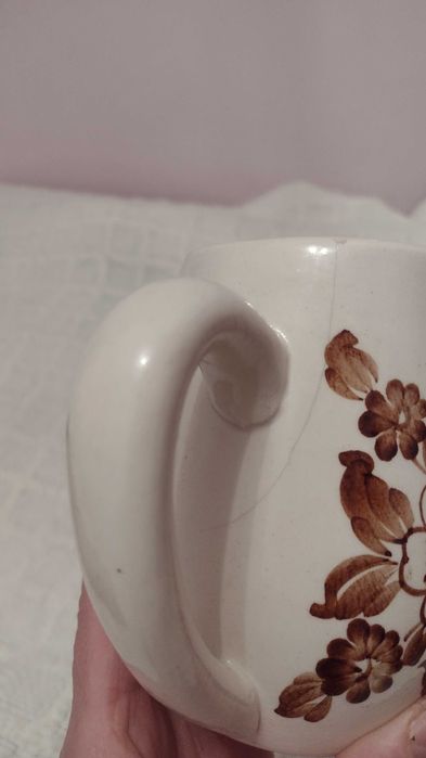 mlecznik, dzbanek, ceramika  fajans Włocławek