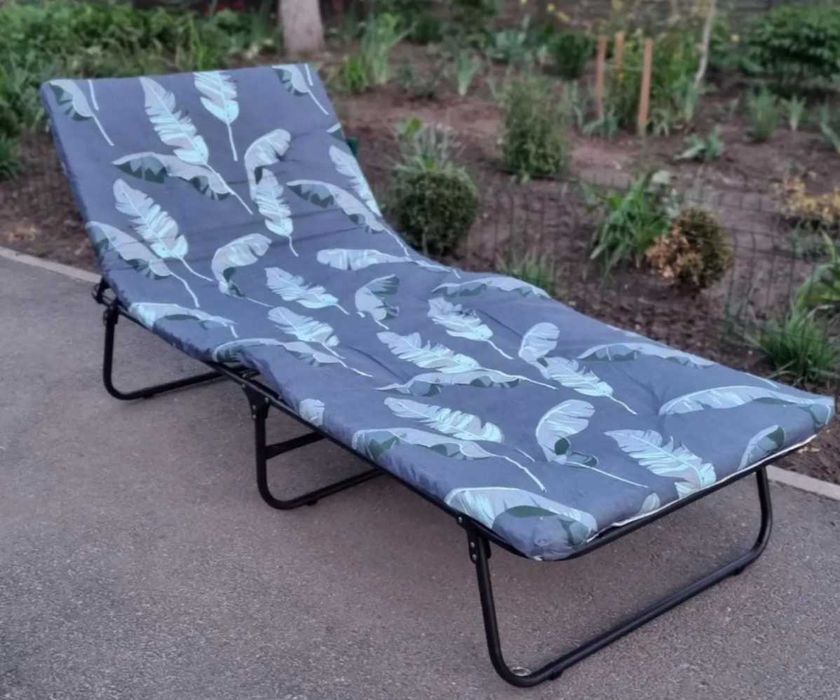 Розкладачка з матрацом  Раскладушка с матрасом На пружинах На ламелях