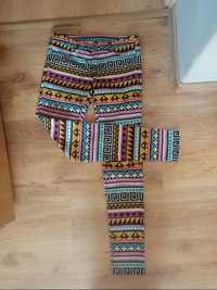 Spodnie wzorzyste kolorowe azteckie wzory H&M