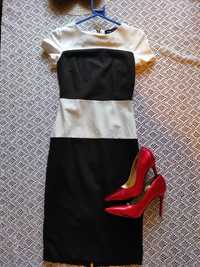 Czarno biała sukienka Pretty girl Xs