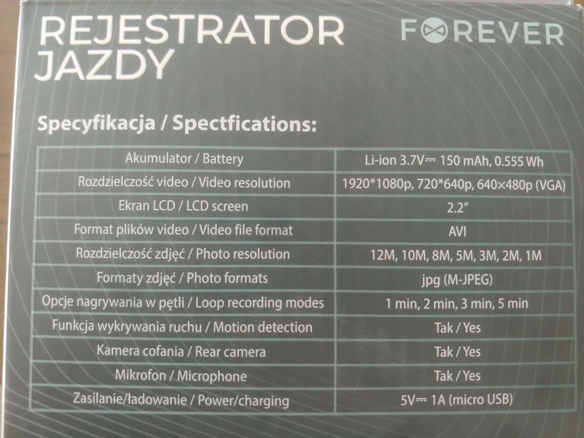 Rejestrator jazdy Forever