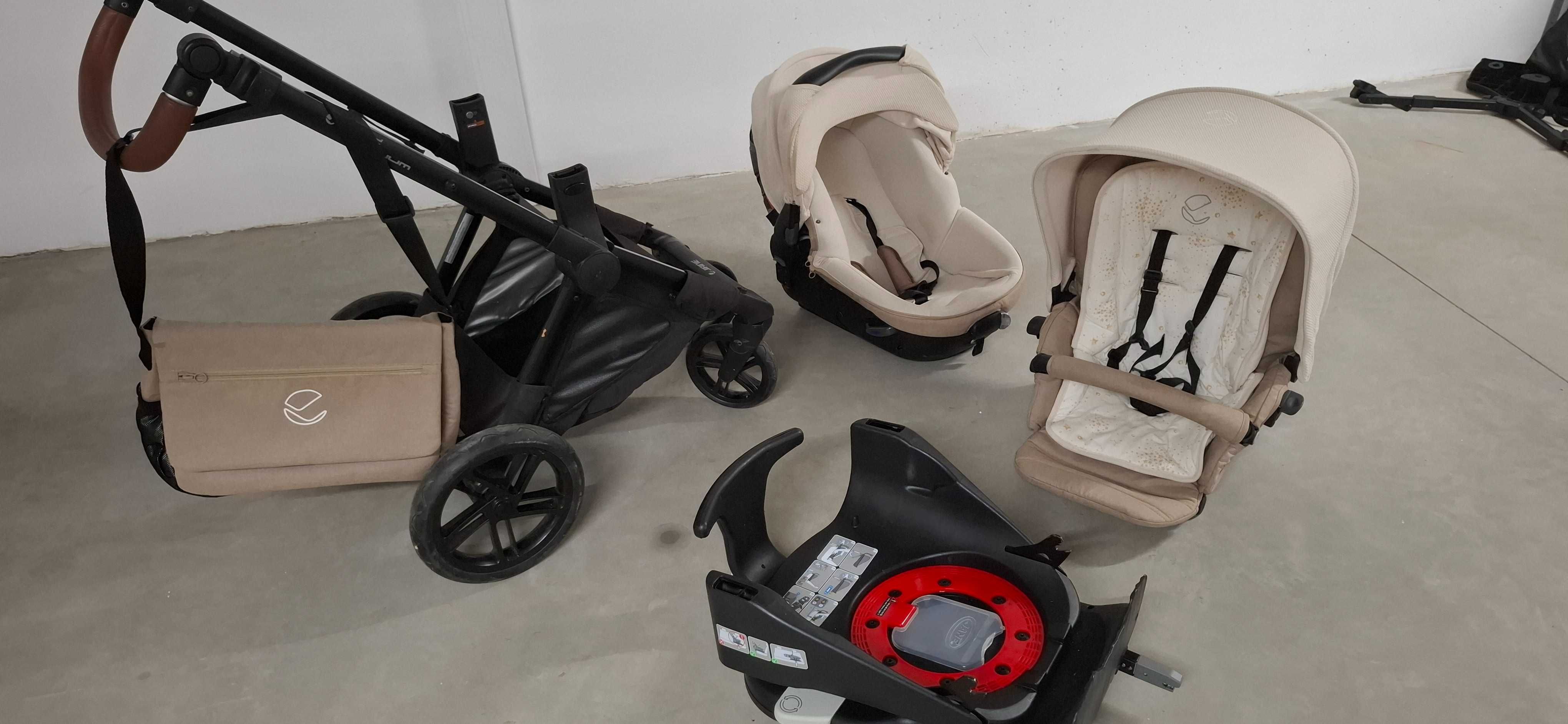 Conjunto carrinho + ovo/alcofa + isofix Jané Matrix