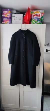 Czarny płaszcz 5XL  wełniany długi elegancki HUNA 50