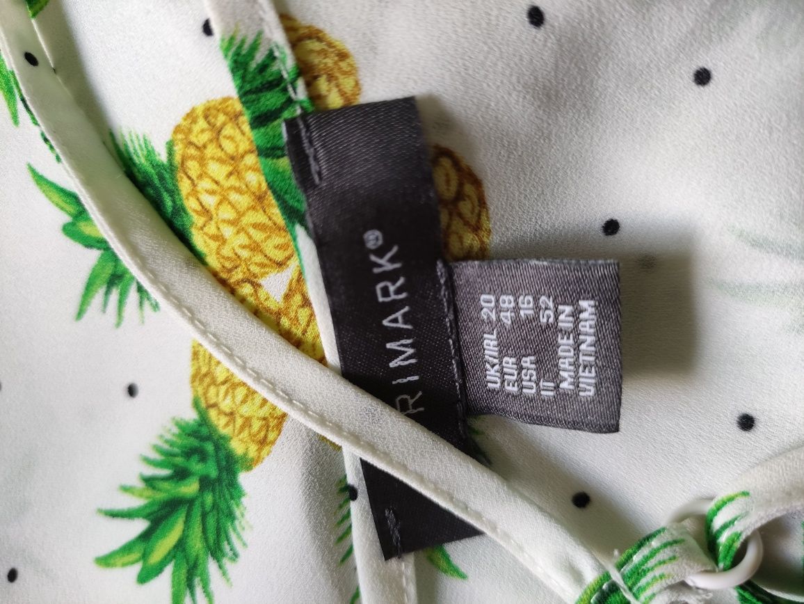 Letnia bluzka w ananasy plus size summer hit plus size 48 4XL