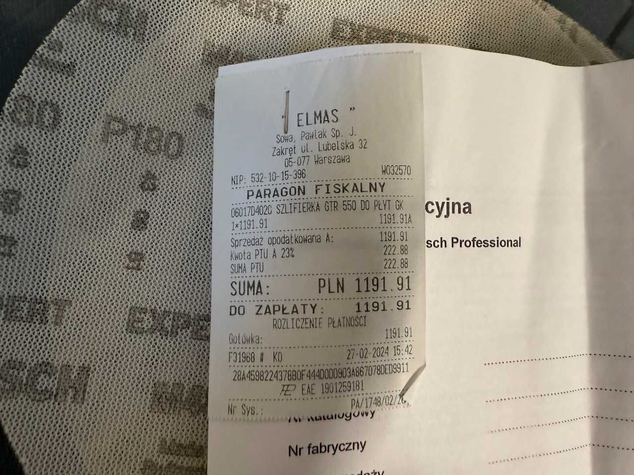 Szlifierka BOSCH GTR 550 żyrafa do gipsu, do ścian