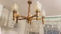 Żyrandol lampa drewniany - PRL oraz lampa stojąca