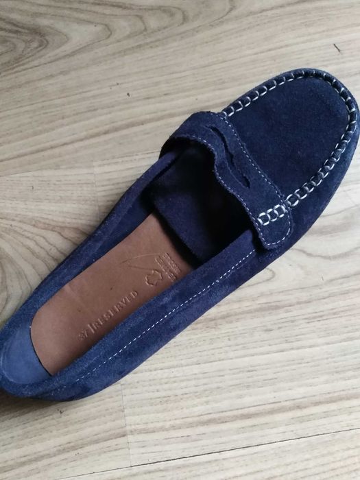 RESERVED. Skórzane mokasyny. Loafersy.