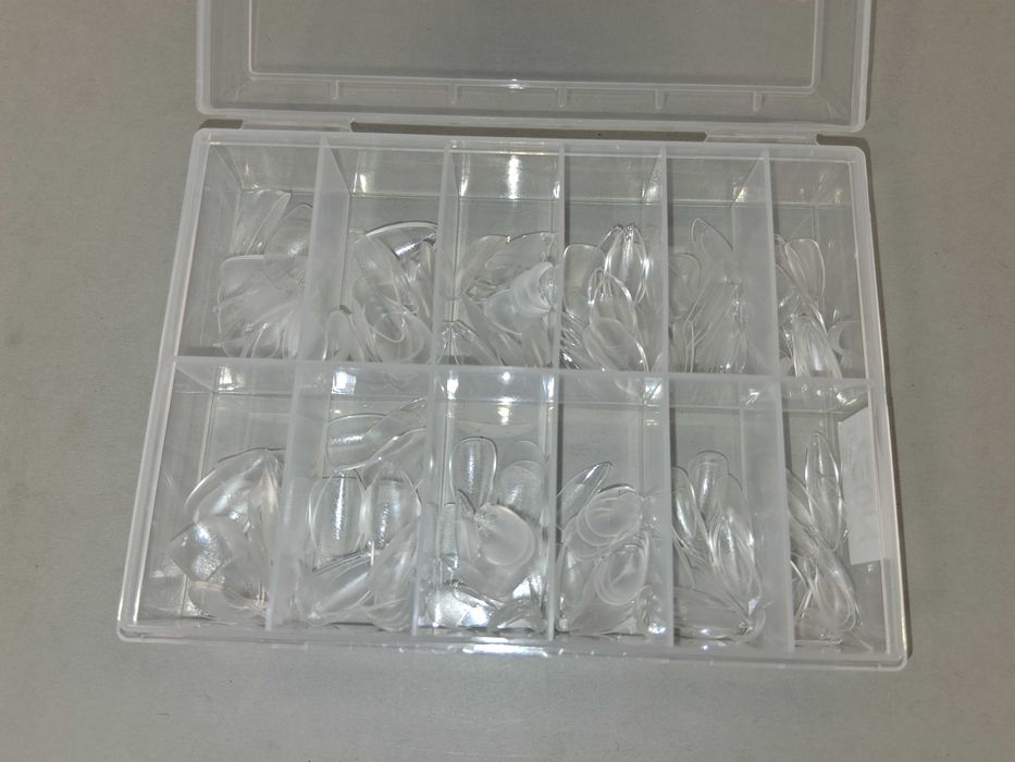 N056 Tipsy Migdał Przezroczyste Clear Almond Do Paznokci 12 Rozmiarów