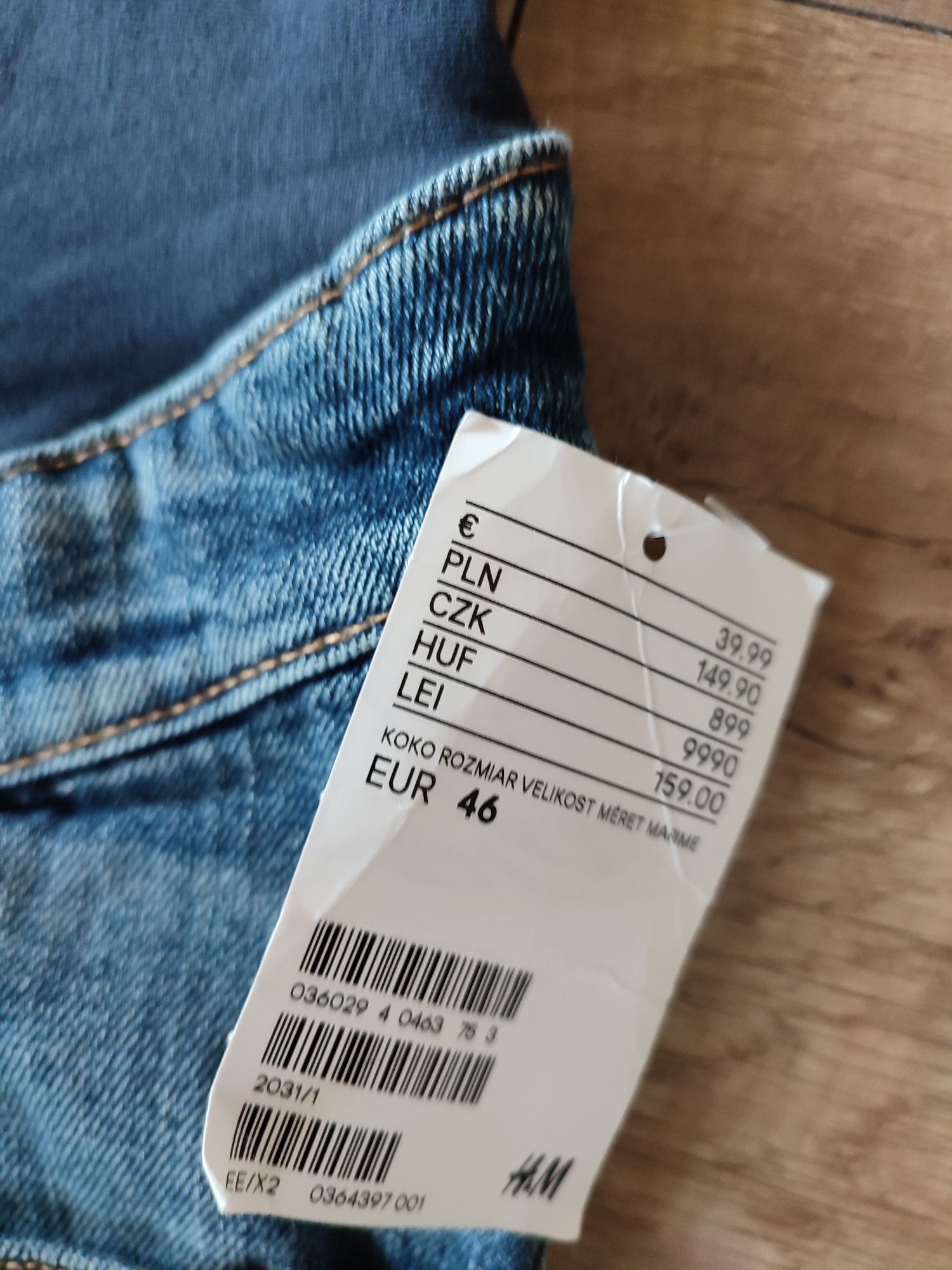 Nowe! Jeansy boyfriendy damskie ciążowe H&M rozm.46