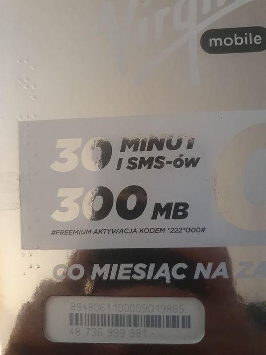 Platynowy  Numer 736.9999.81 Virgin mobile