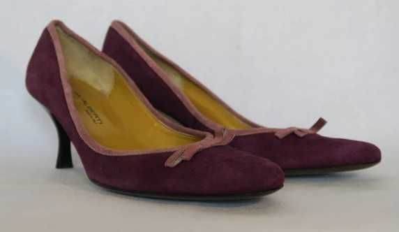 Nowe Buty  Laura Alberti fioletowe czółenka półbuty Vintage retro 38,5
