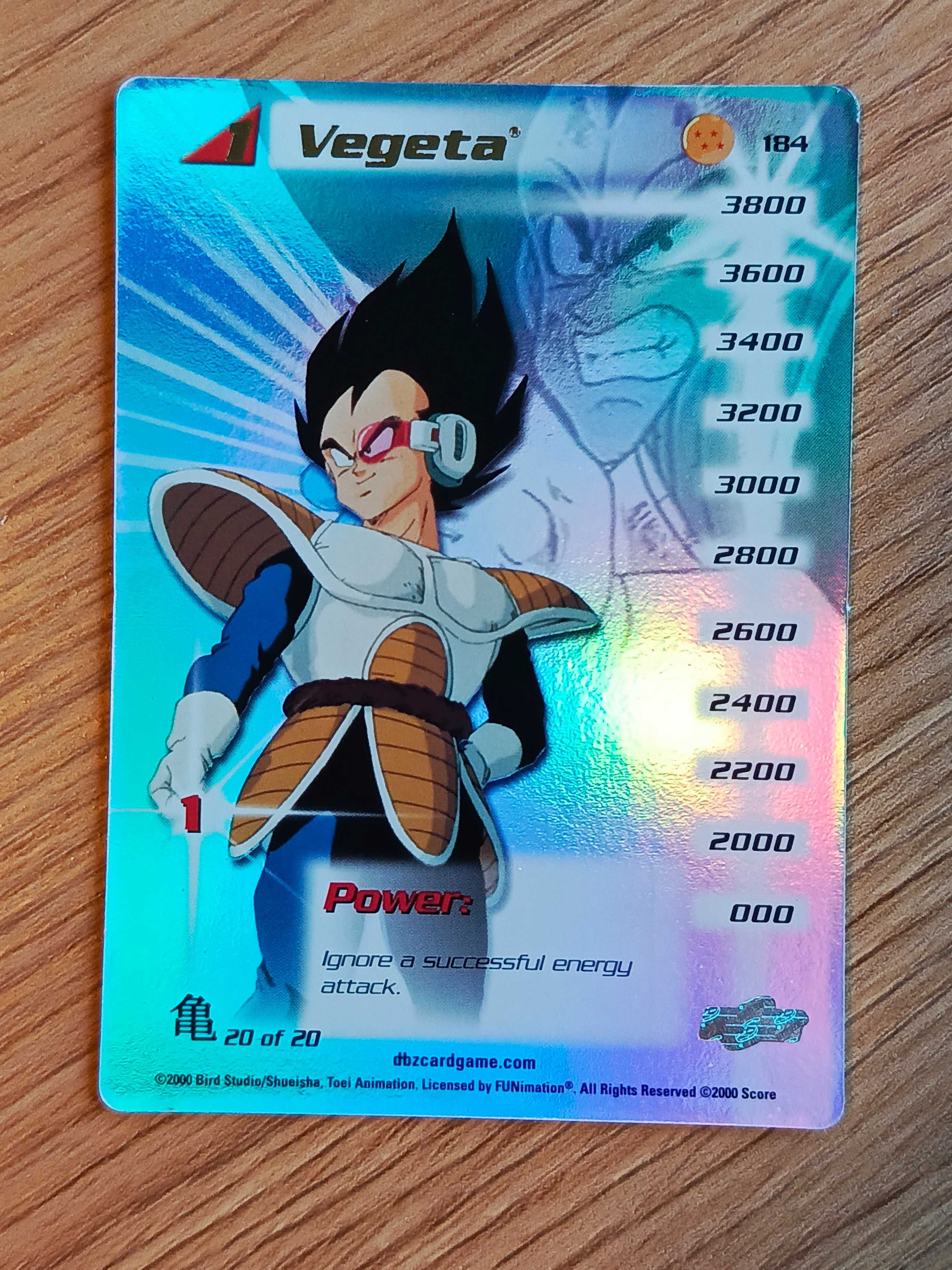 Karta Dragon Ball Z od SCORE 184 - Vegeta High-Tech Unlimited Foil