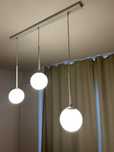 Lampa biała, trzy kule, regulowana wysokość