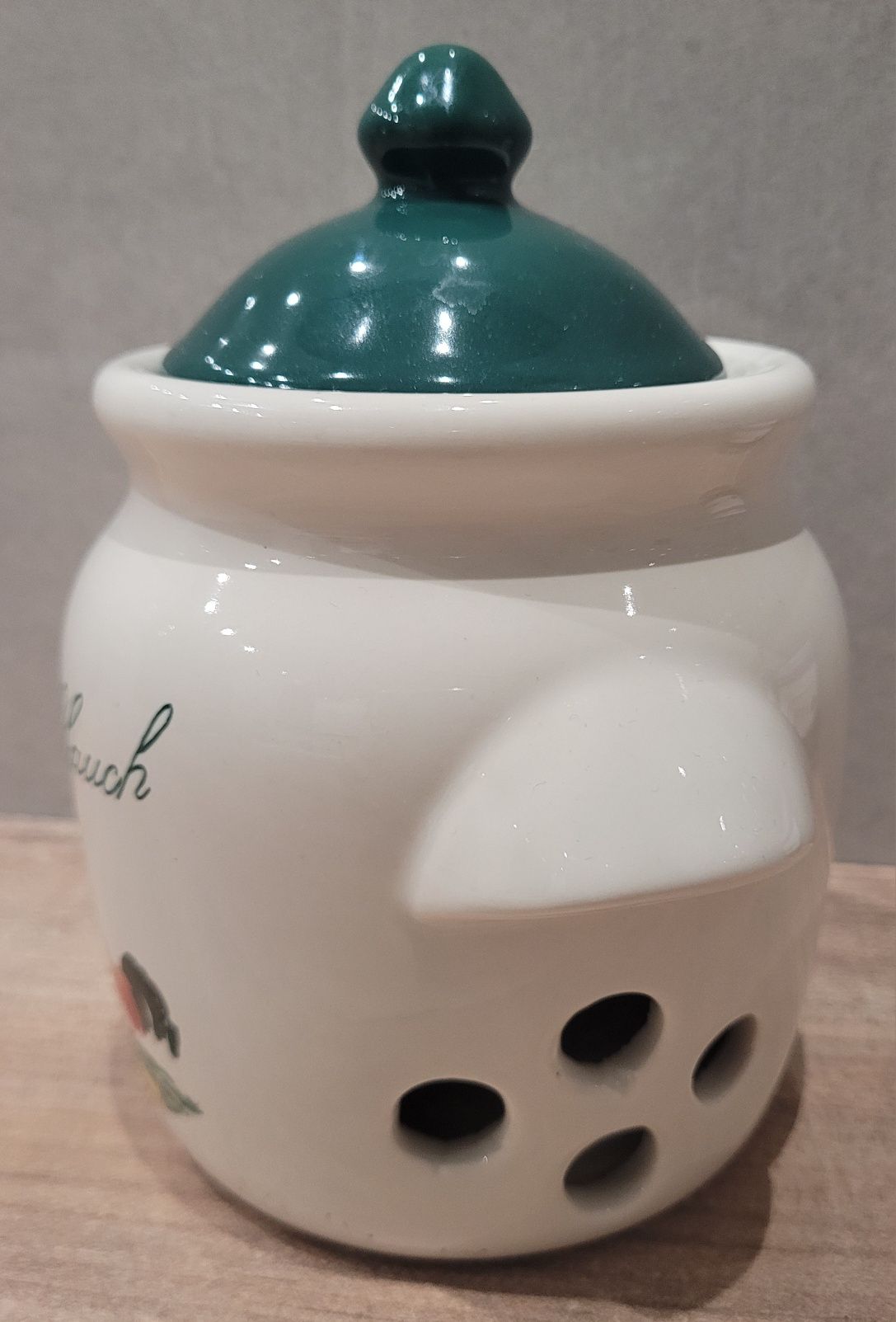 Pojemnik ceramiczny kuchenny czosnek itp kogut kura