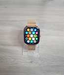 Złoty kwadratowy smartwatch, pełny komplet