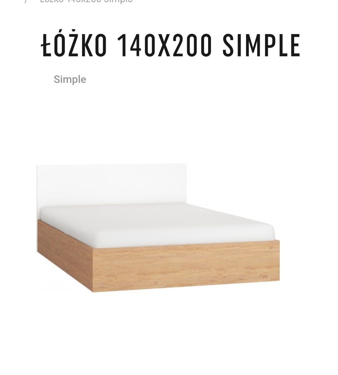 Sypialnia Vox łóżko  simple 140x200 materac zagłówek