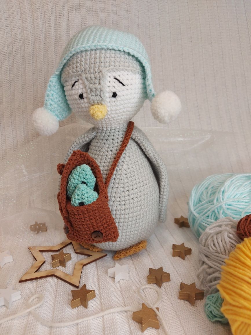 Pingwin na szydełku handmade