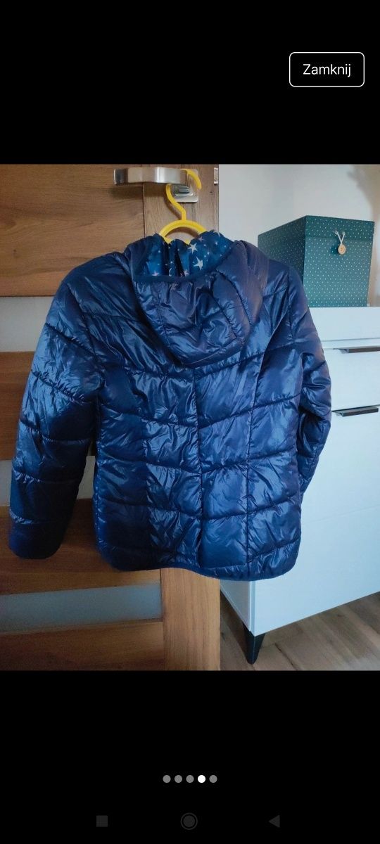 Kurtka z kapturem wiosenna cienka pikowana r.S