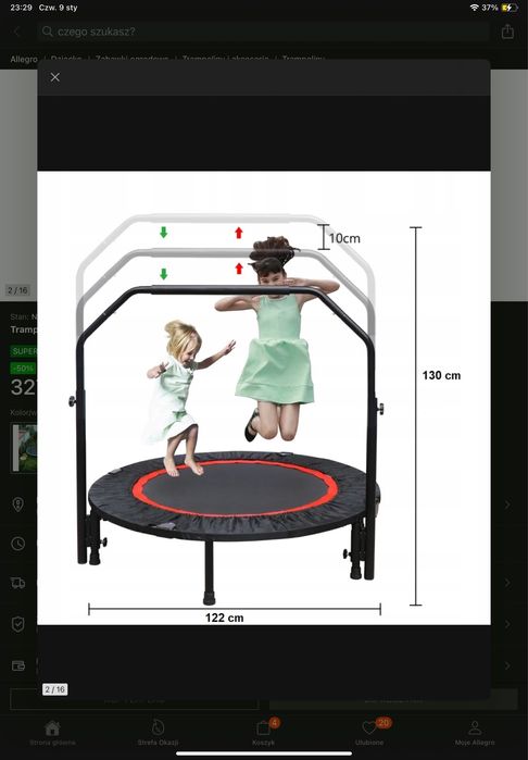 Trampolina do cwiczeń dla dorosłych