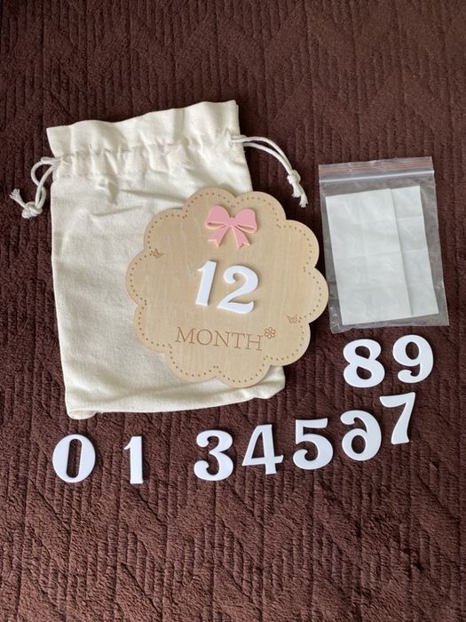 Деревʼяний набір для фотосесій малюка по місяцях