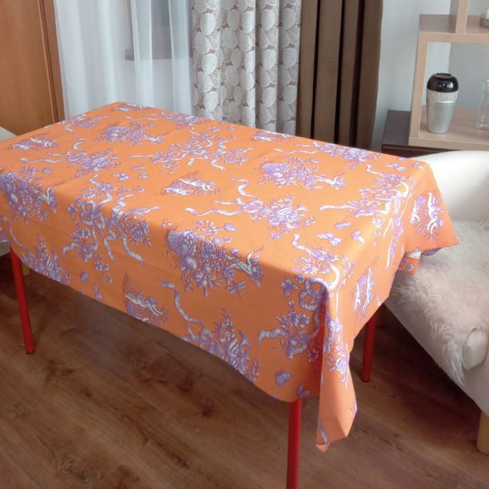 Obrus drukowany tkanina Aniołki pomarańcz 130 X 170 [Cm]