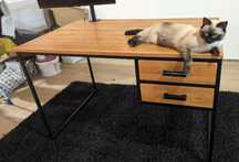 Biurko loft, styl industrialny, drewno