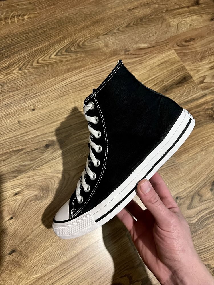 Converse Czarne Wysokie 40 25.5cm z pudełkiem