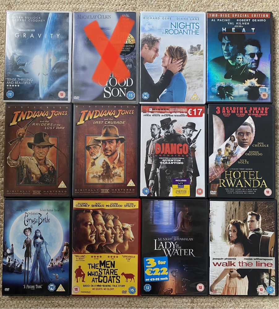 DVDs em inglês em bom estado