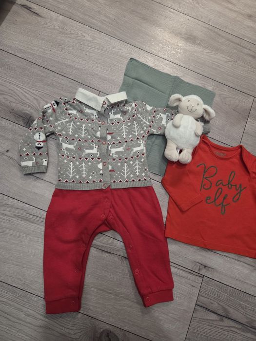 Pajacyk świąteczny Cool Club, 68 + koszulka F&F