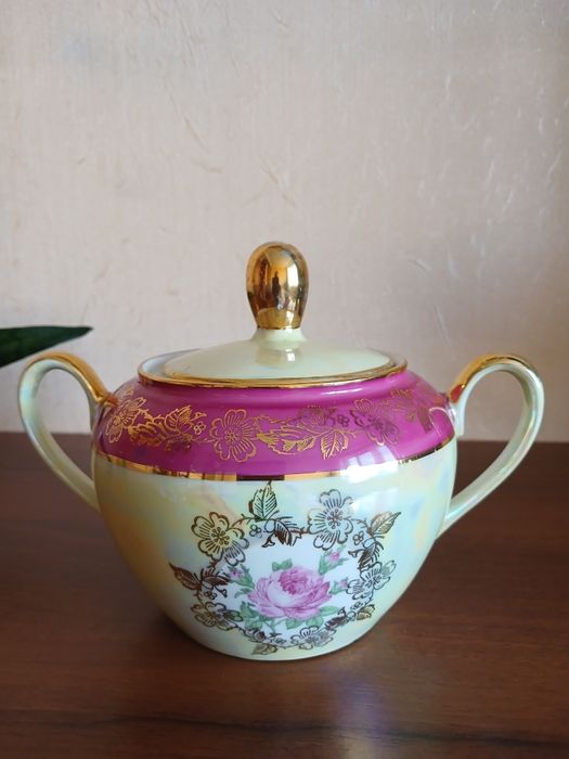 Пpедметы от чайного сeрвизa Роза ,ГДР FORTUNA  конец 1950-1960гг .