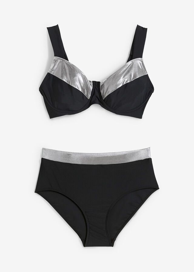 B.P.C bikini typu minimizer czarno-srebrne 42 (80E).