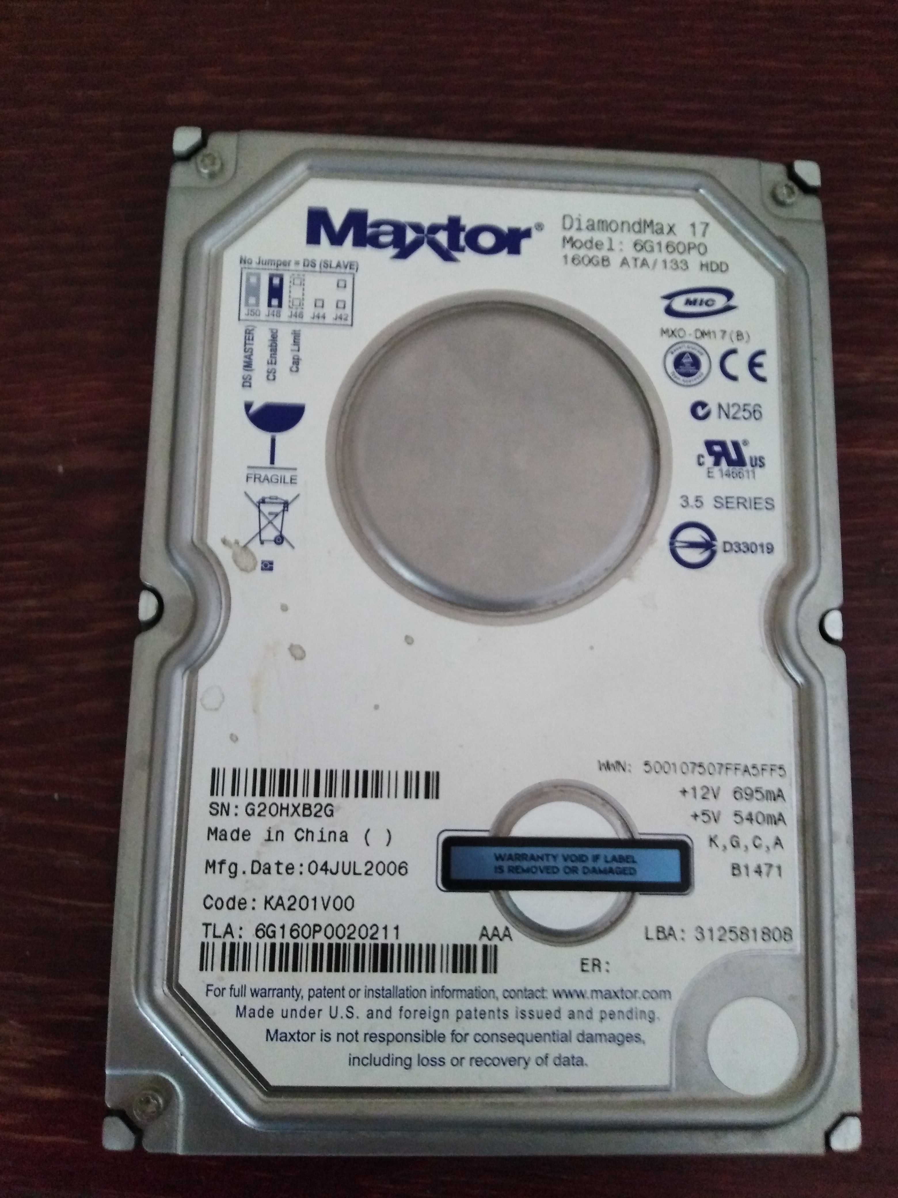 Dysk komputerowy HDD Maxtor ATA 160GB