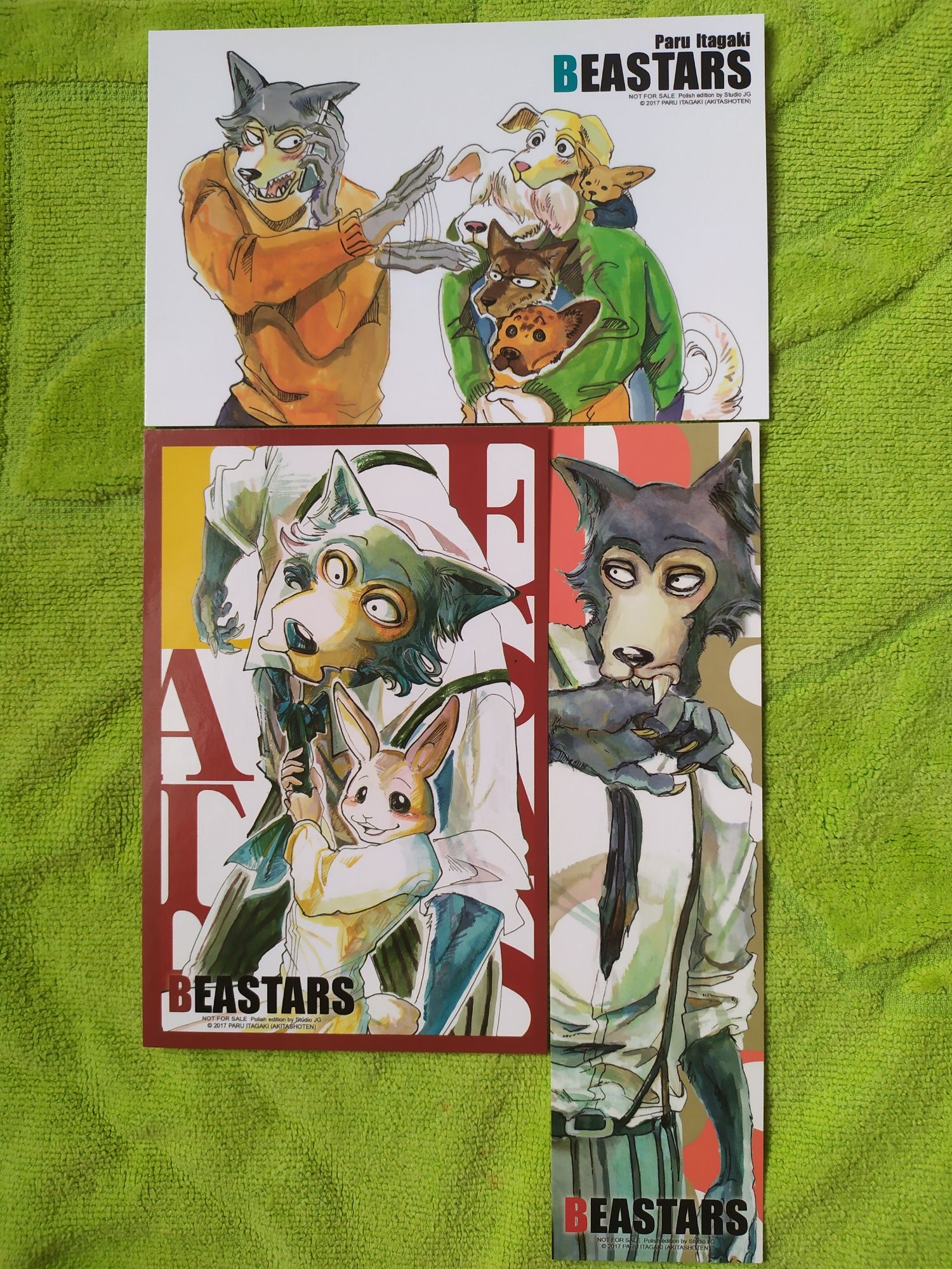 Manga Beastars pocztówki i zakładka z prenumeraty Studio JG