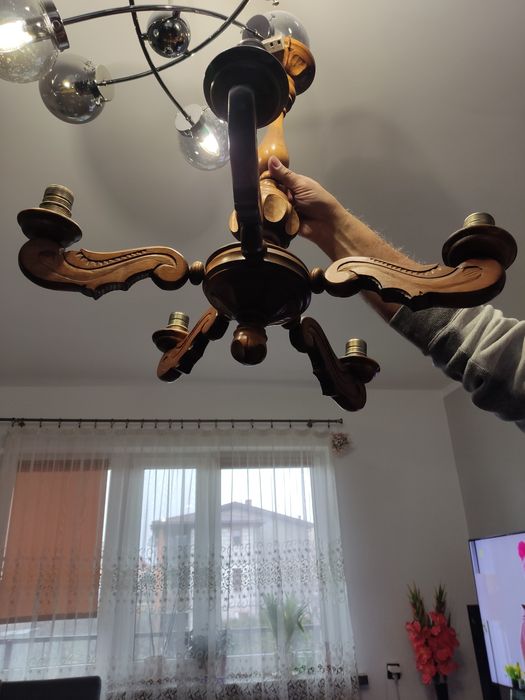 Żyrandol duży piecioramienny