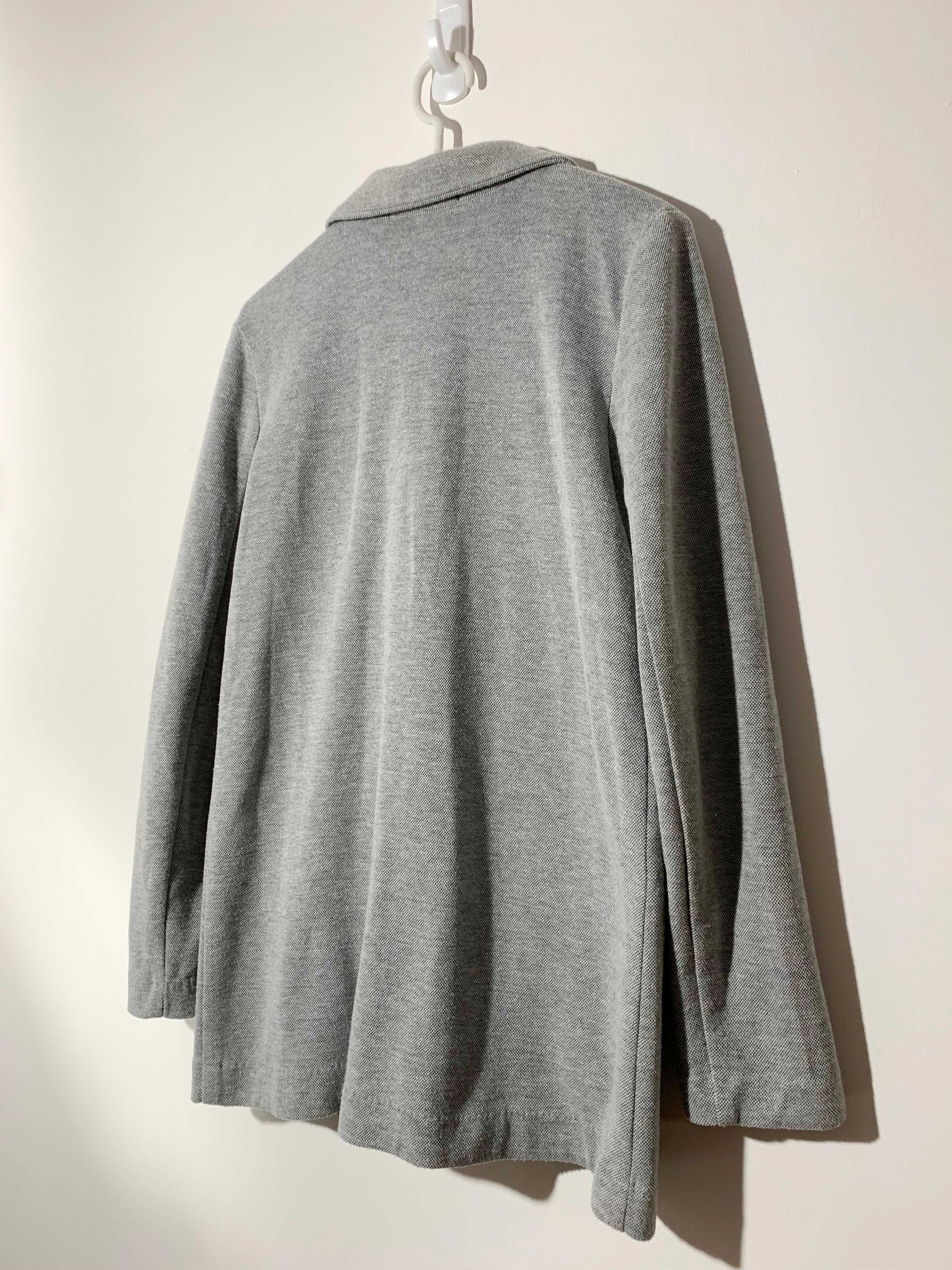 blezer żakiet marynarka basic szary XS S narzutka sweter elegancka