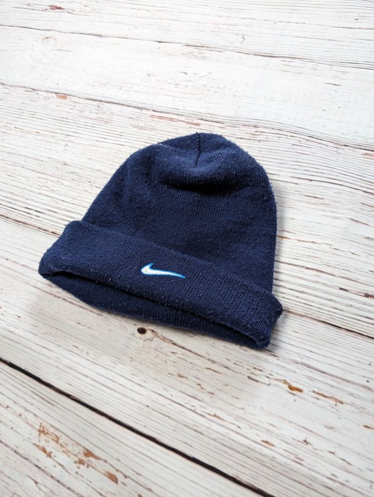 Granatowa czapka nike vintage Beanie y2k just do it