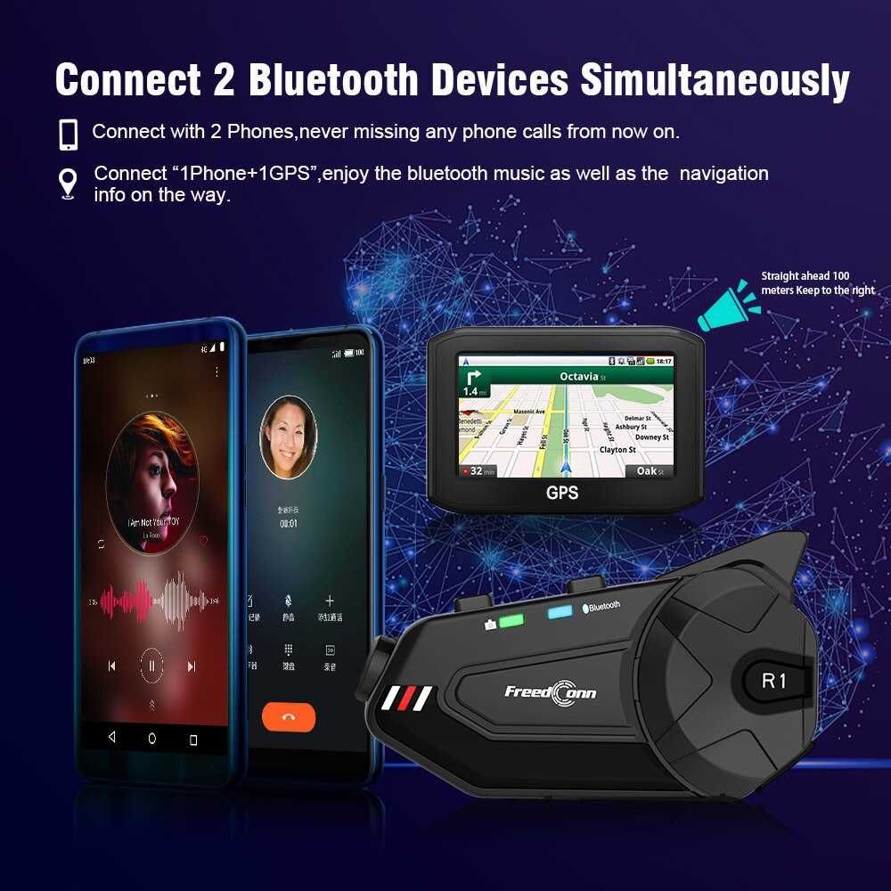 bluetooth capacete da motocicleta   2000mah y10 2x