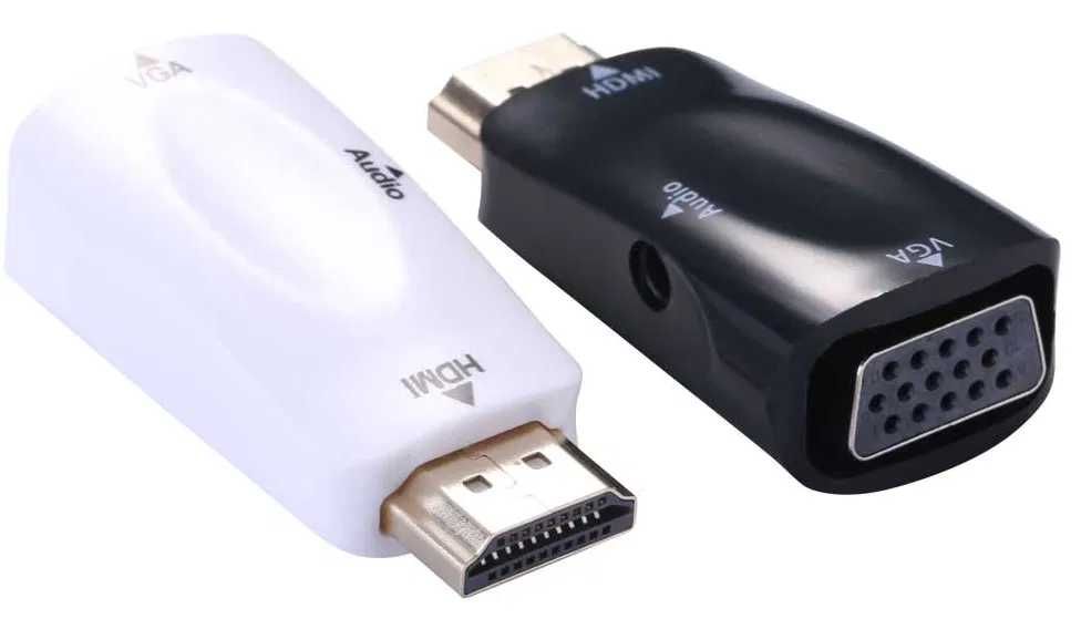Adaptador mini conversor HDMI para VGA HDMI2VGA NOVO com Audio NOVO