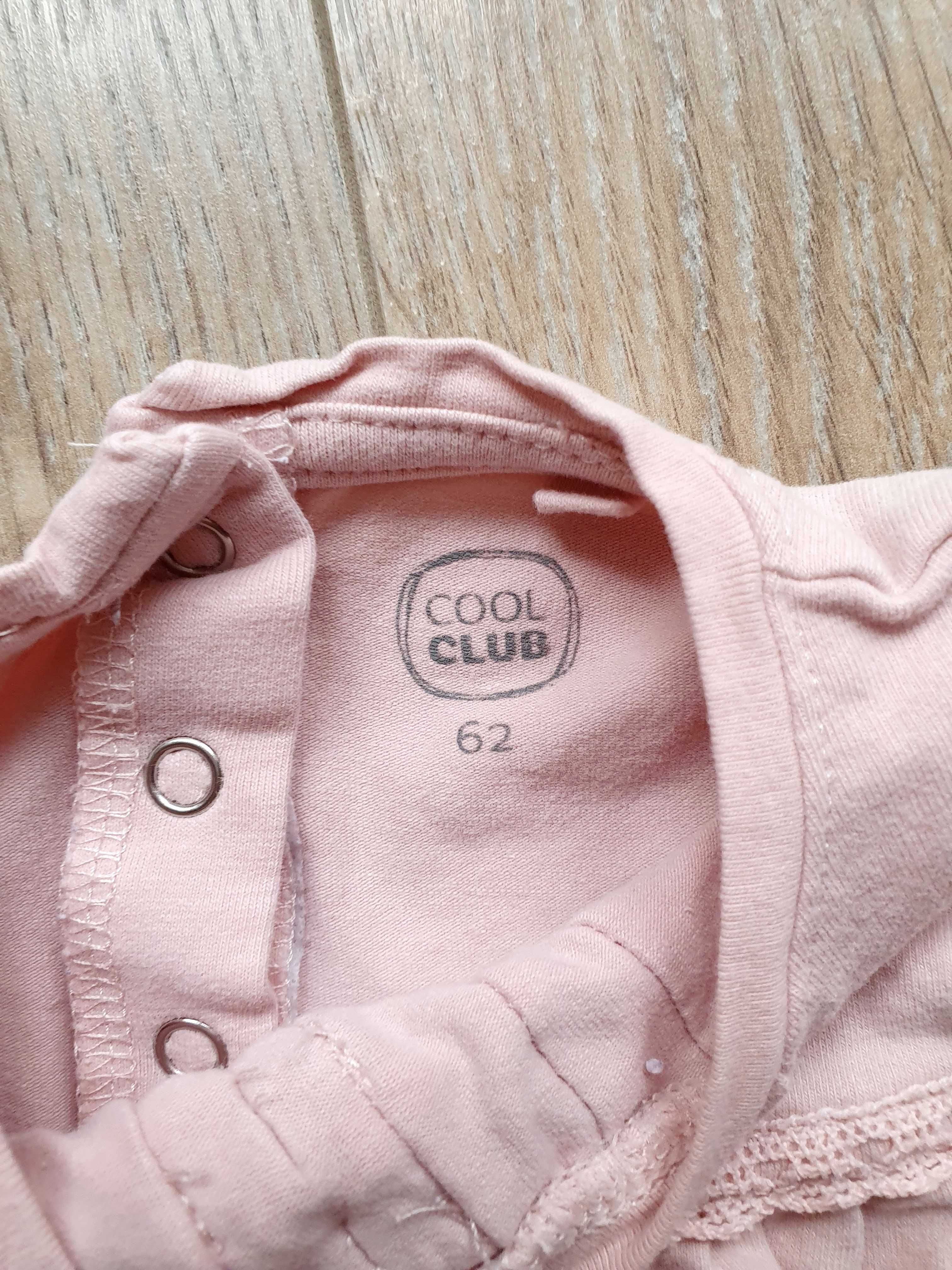 Body sukienka Smyk Cool Club Brudny róż z kokardką 62 bawełna