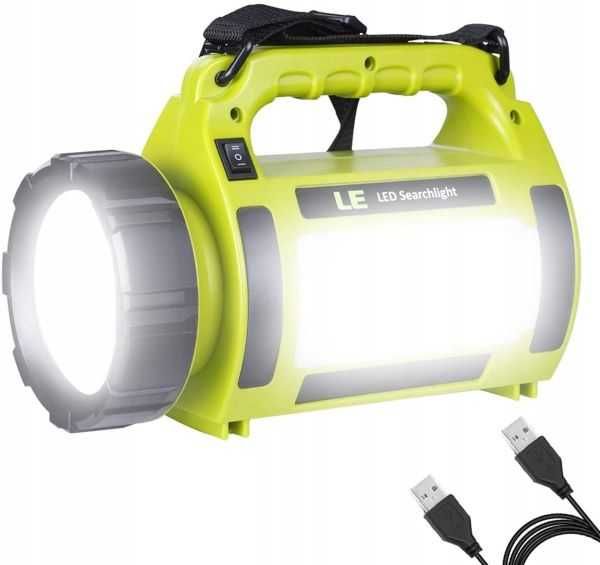 LE LED Latarka ręczna akumulatorowa 3600 mAh zielona