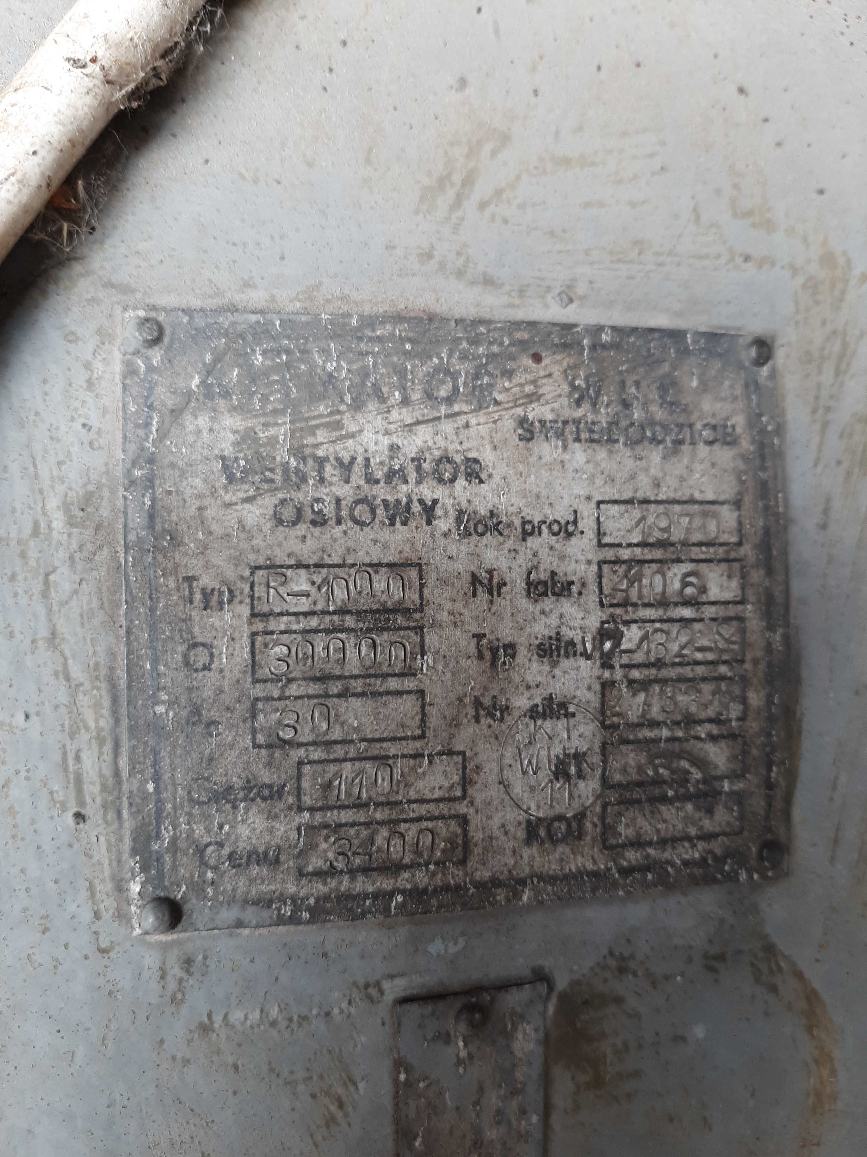 Wentylator osiowy R-1000, Q 30000 m3/h