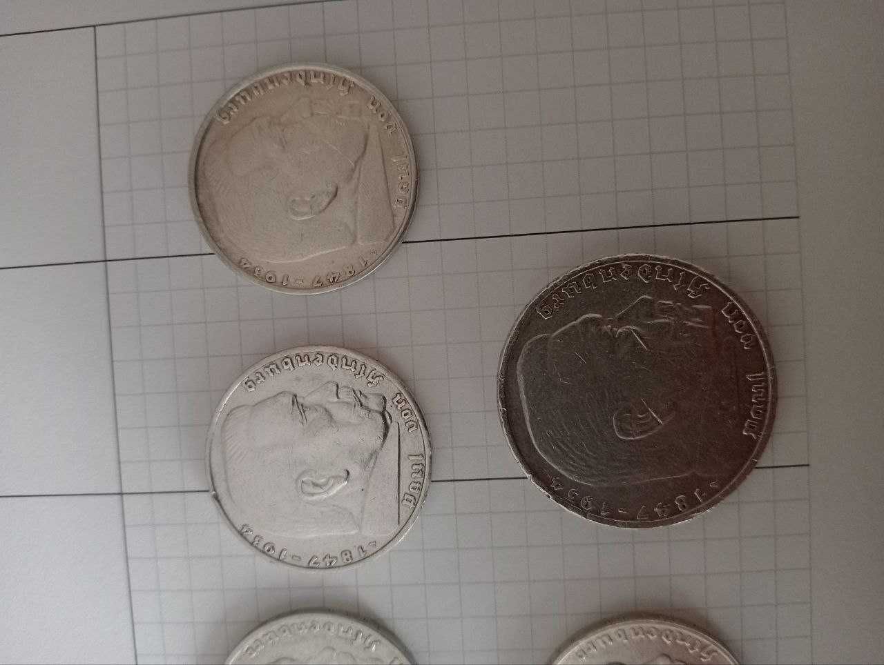 2 марки 3 рейх 1937-1939, 5 марок 1936