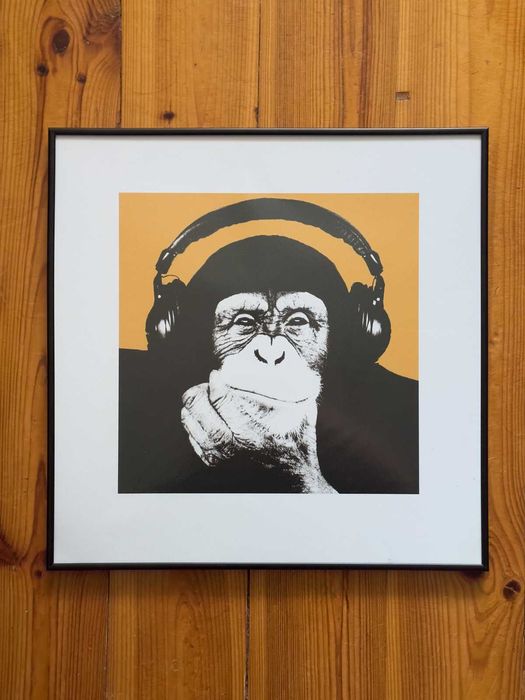 Steez Monkee Obraz w ramie Art print 40x40 cm