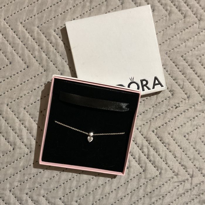 Colar Pandora Double Heart Pendant Sparkling Prata