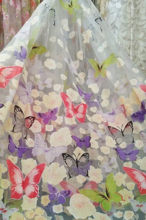 Відріз тканини, тюль з квітковим візерунком, для плаття, накидок, вста